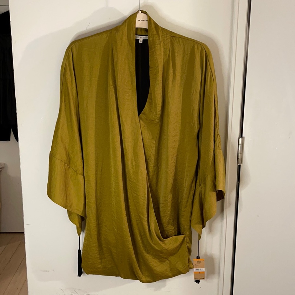 Rachel Roy pistachio open blouse dress